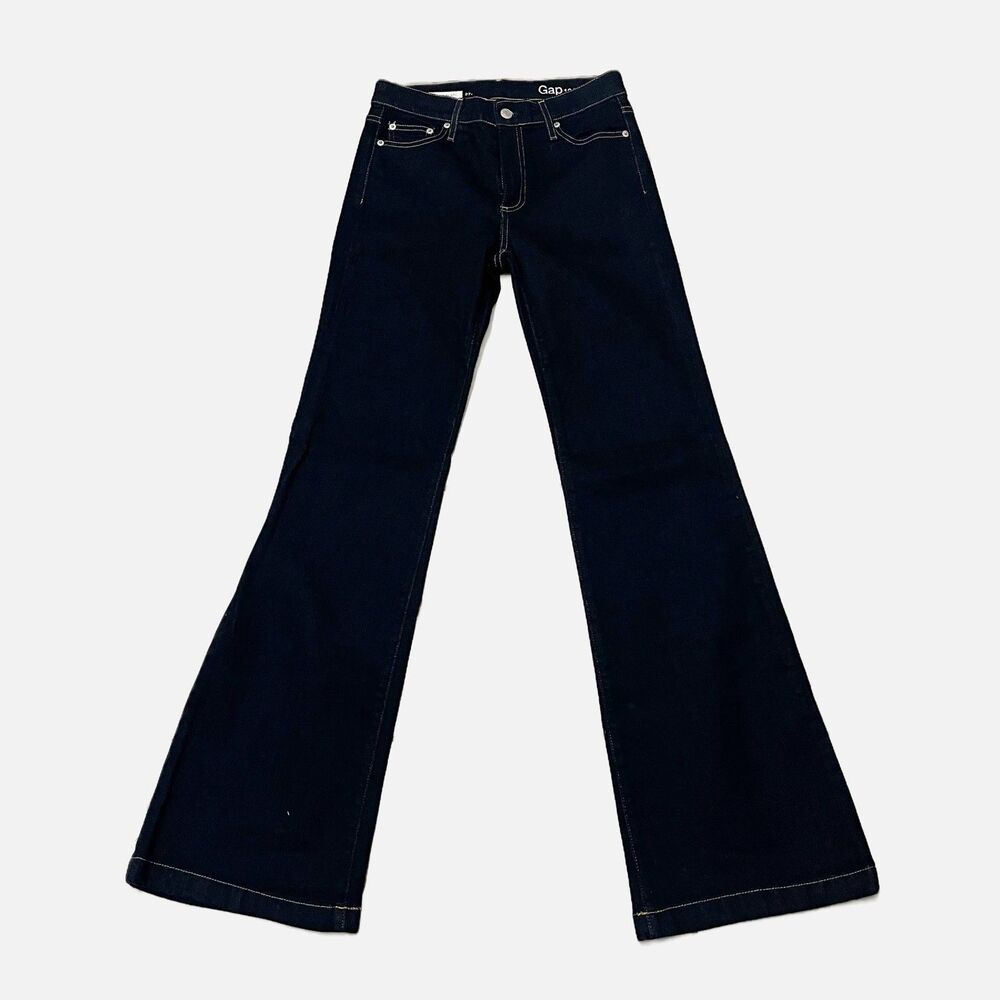 Gap 1969 Authentic Flare Dark Indigo Wash Women’s Jeans Size 27R (27 X 33) EUC